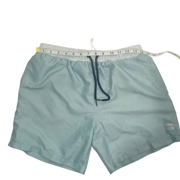 Allfenix Mens Light Blue gray Swim Shorts W/ Elastic Waist & Drawstring Size M - Picture 9 of 11